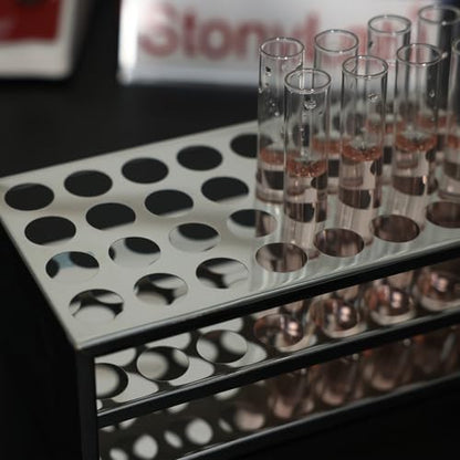 stonylab Test Tube Rack, 32-Hole Stainless Steel Test Tube Rack 0.89 Inches Tubes Acid-Alkali Resistant Test Tube Holder for Laboratory Use (Pack of 2) - size: 0.89 Inches (Pack of 2)