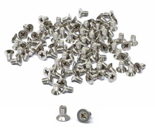 iexcell 100 Pcs M3 x 5mm Thread Pitch 0.5 mm Stainless Steel 304 Phillips Drive Flat Head Countersunk Screws Bolts Kit - size: M3 x 5mm