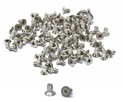 iexcell 100 Pcs M3 x 5mm Thread Pitch 0.5 mm Stainless Steel 304 Phillips Drive Flat Head Countersunk Screws Bolts Kit - size: M3 x 5mm