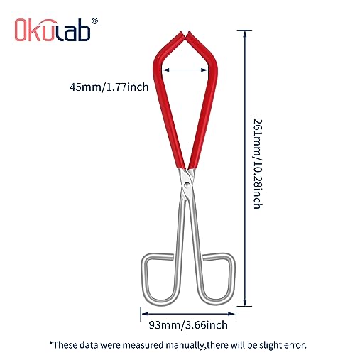 Lab Beaker Tongs, Made of Mild Steel, with Chrome Plated Surface and Blue PVC Overmolding Cover, Laboratory Clamps for 50ML-2000ML Beakers, BT150A1 - style: Beaker Tongs