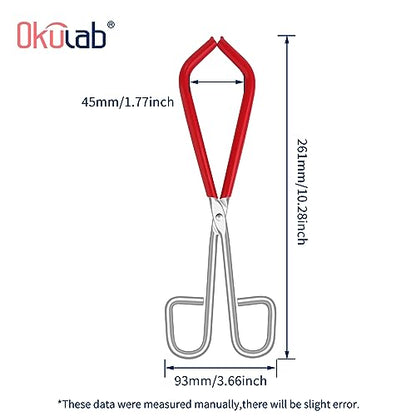 Lab Beaker Tongs, Made of Mild Steel, with Chrome Plated Surface and Blue PVC Overmolding Cover, Laboratory Clamps for 50ML-2000ML Beakers, BT150A1 - style: Beaker Tongs