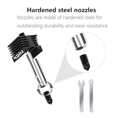 0.8MM H2D Hotend, Upgraded Hardened Steel Nozzle Print Head Hot End Assembly Kit for Bambu Lab H2D/A1/A1 Mini 3D Printer - style: 0.8mm Hotend (1PCS)
