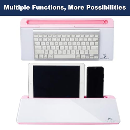 TSJ OFFICE Desktop Whiteboard Dry-Erase-Board - Computer Keyboard Stand White Board Surface Pad with Drawer, Desk Organizers with Accessories for Office, Home, School Supplies - Pink - color: Pink