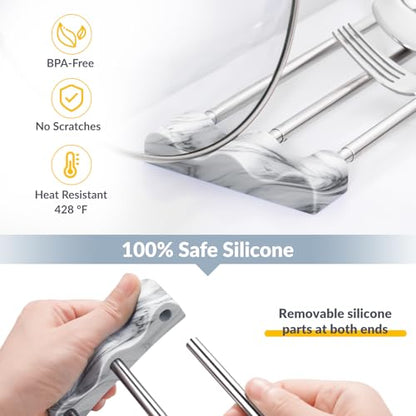 Tomorotec Adjustable Over-The-Sink Kitchen Rack, BPA-Free, Marble - color: Marble