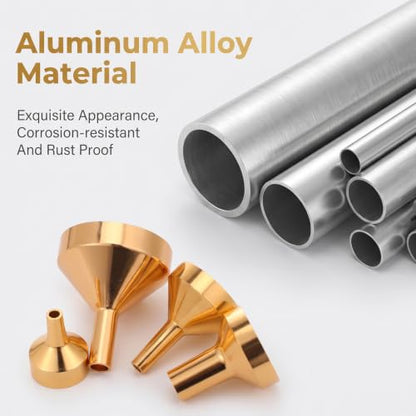 8PCS 4 Size Mini Metal Funnel for Filling Small Bottles