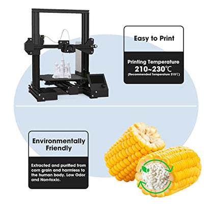 3DHoJor PLA+ 3D Printer Filament Cold White,1KG - color: Cold White
