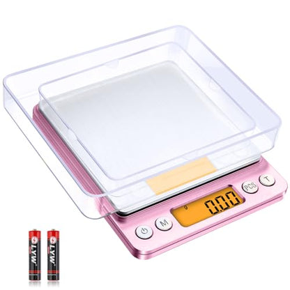 0.01g High Precision Kitchen Food Scale, Diyife 500g Portable Digital Scale - color: Pink