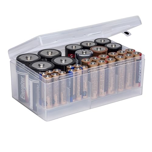 Dial Industries Battery Storage Organizer Case, Holds 12 AAA, 12 AA, 6C, 4D - style: 12 AAA, 12 AA, 6 C, 4 D