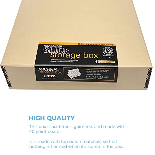 Lineco, Archival Slide Storage Box 15.5"x11.5"x3", with 6 Cases, Pack of 2 - size: 2 Pack