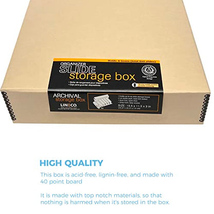 Lineco, Archival Slide Storage Box 15.5"x11.5"x3", with 6 Cases, Pack of 2 - size: 2 Pack