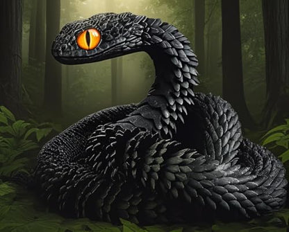 3D Printed Animals Set 3D Printed Snake Toys 3D Printed Articulated Flexible Fidget Toy 3D Printed Animals Exquisite Cute Pet Toy Children/Adults Fidget Toys (Black, 11.8) - color: Black, size: 11.8