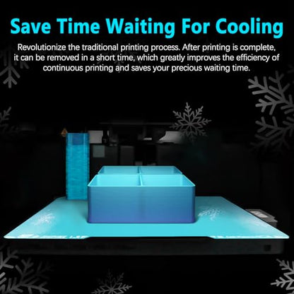 Glacier Cool Plate with QR Code for Bambu Lab A2L H2C Build Plate 335x325mm,High Adhesion at Low Temp Reduced &Thermal Stress for Bambu Lab H2C Plate Spring Steel Easy Release H2C Cold Plate - size: for Bambu Lab A2L H2C