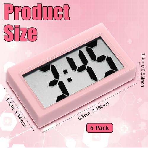 Frienda 3 Pieces Mini Small Digital Clock Stick On,White, Black, Pink - color: White, Black, Pink