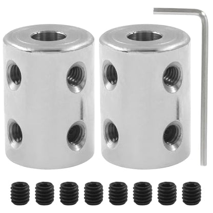 BokWin 2 Pcs Bore Rigid Coupling Set 6mm to 10mm Shaft Coupler - size: 6mm to 10mm
