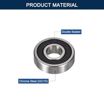 607-2RS Deep Groove Ball Bearings, ID 7mm x OD 19mm x Width 6mm Miniature Bearings, Double Rubber Sealed Ball Bearing Pre-Lubricated Chrome Steel Z2 Lever 10pcs - size: 607-2RS 7x19x6mm