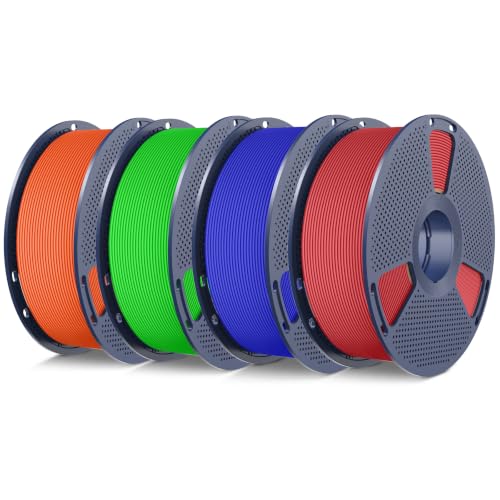 SUNLU 4KG Bundle PLA Matte 1.75mm, Matte Surface 3D Printer Filament - color: Red+klein Blue+green+orange, size: 4KG