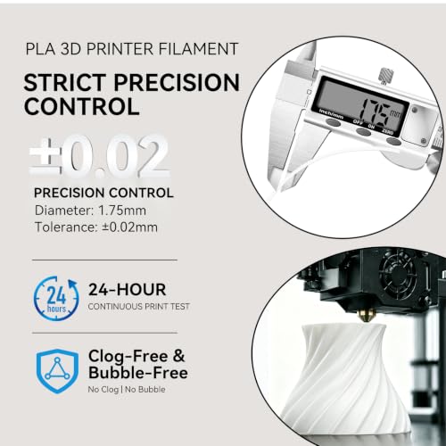 Kingroon PLA Filament 1.75mm 16KG, 16 Spools White 3D Printer Filament Bulk with ±0.02mm Dimensional Accuracy, Low Warping Easy to Print PLA for Most FDM Printers - color: 16kg White