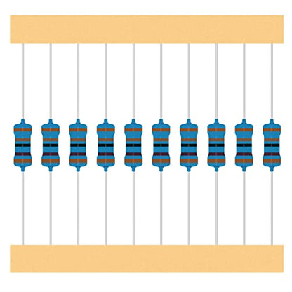 25 Values 1/2W Resistor Kit from 1 Ohm to 1M Ohm 1/2 Watt 1% Metal Film Resistors Assortment - style: 1/2W