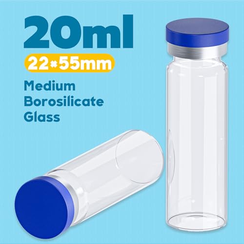 20mL Vials for Injections with Self-Healing Injection Port and Sealed Cap - size: 20ml