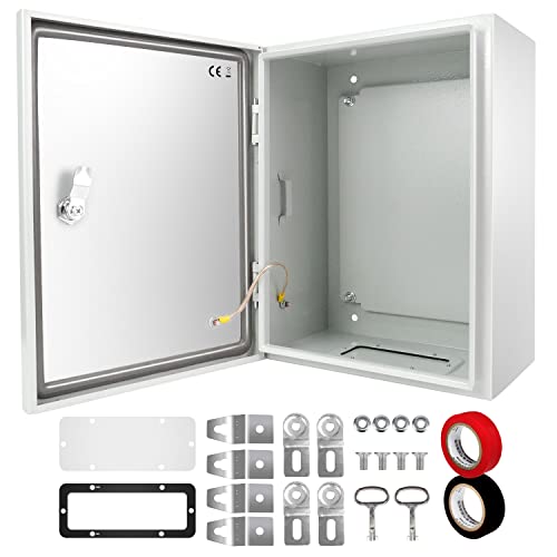 Outdoor Electrical Box 12 x 12 x 8'' NEMA 4X Enclosure Waterproof Steel Box Electrical Lockable Junction Box Outdoor Electrical Enclosure - size: 12 x 12 x 8''