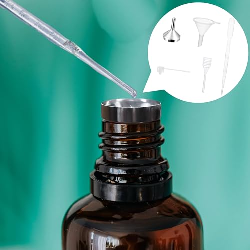10Pcs Mini Funnels Sets, Aluminium Plastic Small Funnels with Mini Plastic Dropper Pipette Dispenser for Filling Small Bottles, Cosmetics, Crafts, Sand, Essential Oils
