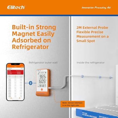 Elitech GSP-6 Dual Probe Bluetooth Temperature Humidity Data Logger - color: Temperature and Humidity Probes, size: GSP-6 Bluetooth Series