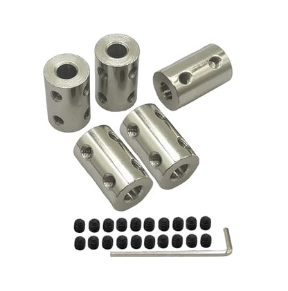 5Pcs 6mm to 6mm Bore Rigid Coupling Set,Steel Rigid Motor Shaft Coupler Adapter with Screws for CNC Machine 3D Printer RC Motor Accessories and DIY - size: 6mm to 6mm