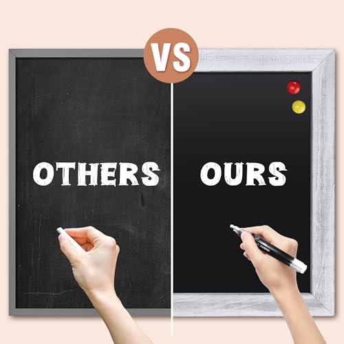 SELEAD Magnetic Chalkboard Words Sign - 20" x 30", White Solid Wood Frame - color: Rustic White, size: 20"W x 30"H