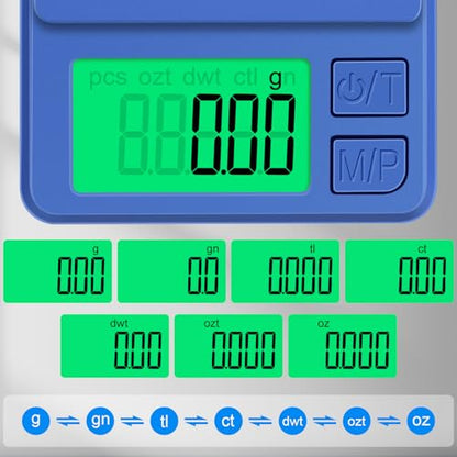 1000g Pocket Gram Scale, Diyife 0.1g Accuracy Portable Mini Scale (Blue) - color: Blue