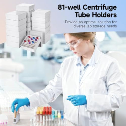 38 Cardboard Freezer Boxes, 81-Well Lids, Waterproof, Fit 1.8/2.0 ml Tubes
