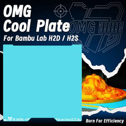 2.0 Upgraded OMG Cool Plate for Bambu Lab H2D/H2S Combo, 355x346mm Thicker Magnetic Bamboo Build Plate with Supertack Smooth Surface, Easy Release 3D Printer Hotbed for PLA PETG Printing - size: 355x346mm for H2D/H2S