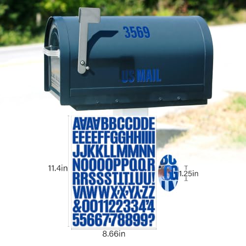 Letter Stickers,Mailbox Numbers,1.25 Inch Waterproof Vinyl Alphabet - color: Blue, size: 1.25 Inch
