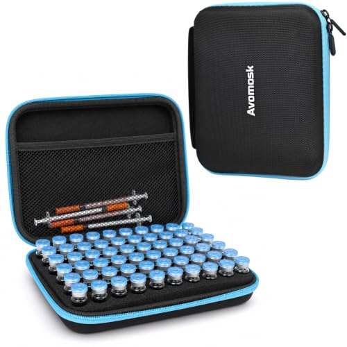 60 Slots 3ml Peptide Case, Insulin Vial Holder, Peptide Storage Case for Fridge and Travel, Fits 1ml 2ml 3ml Standard Vials, Diabetic Supplies (Case Only) - size: 60 Slots