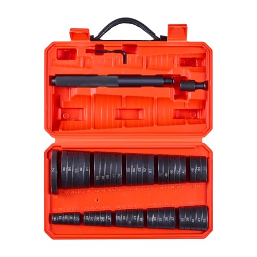 VEVOR Bearing Press Kit, 52 Pcs Bearing Race and Seal Driver Set with 49 Bushings and Handle Shaft, Bushing Driver Tool Set, Heavy Duty Carbon Steel Removal Installation Tool Kit - size: 52pcs