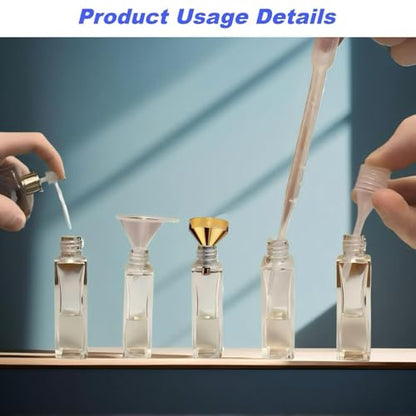 10Pcs Mini Funnels Sets, Plastic Small Aluminium Funnels with Mini Plastic Dropper Pipette Dispenser for Filling Tiny Bottles, Crafts, Sand, Essential Oils, Cosmetics (Gold) - color: Gold