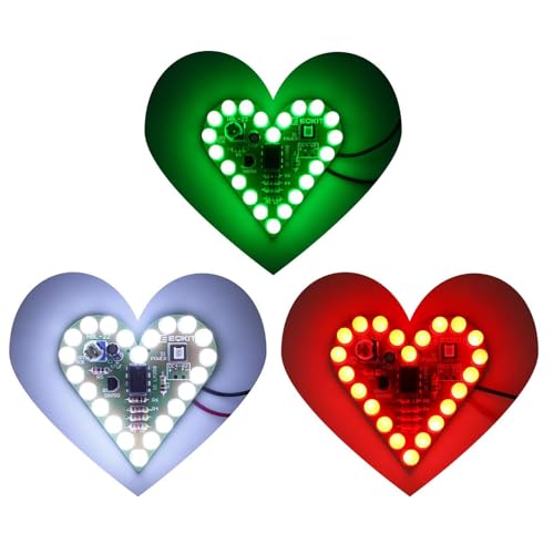 MiOYOOW 3-Set Heart-Shaped LED Light Kits, Soldering Practice Kit for Teens