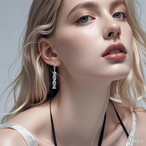 Sterling Silver DNA Double Helix Chemistry Science Biology Earrings