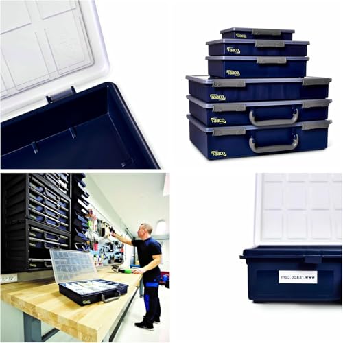 Raaco Assorter 55 4x8-15 Tool Box Organizer, 15-Slot, Semi-Transparent - size: Full-Size –15 Slots, style: Adjustable Grid