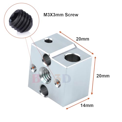 Ender 3 V3 SE Heater Block for Ender 3 V3 SE,Ender 5 S1,Ender 7 3D Printer Hotend,Ender 5 S1 Aluminium Heating Block Upgrade with Silicone Socks.(2PCS)