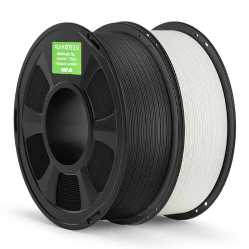Matte PLA 2.0 Filament 1.75mm, 2KG Grey Black/White - color: 2*2.0 Grey Black/White
