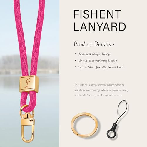 Fishent Lanyard, Cute Neck Lanyards for Keys ID Badges Holder, Keychain Key Teacher Lanyard with Safety Breakaway Buckle for Women Men, Pink - color: Pink
