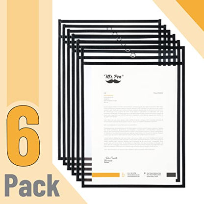 Mr. Pen- Reusable Dry Erase Pocket Sleeves, 10.2" x 14", 6 Pack, Black - color: Black, size: 6 Pack
