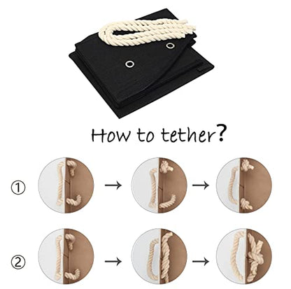 Geyecete Large Dog Toys Storage Bins - Foldable linen Trapezoid Organizer Boxes with weave Rope Handle, Collapsible Basket for Shelves (Black-DOG) - color: Black