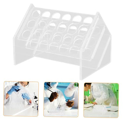 18holes Tube Holder Display Stand Lab Rack for Organized Storage of Test Tubes Slanted Design for Easy Access Construction Versatile Use