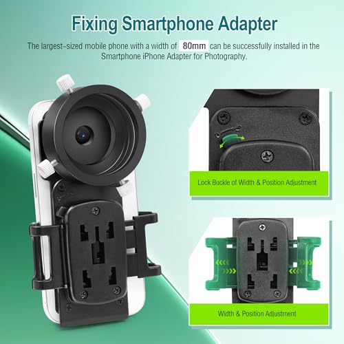 Astromania Smartphone Adapter with T2 Thread and Eyepiece Adapter 36-42mm - size: Iphone and Eyepiece Adapter 36 - 42mm