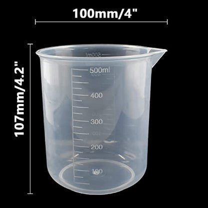 Waziaqoc 500ml/17.1oz Plastic Graduated Beaker, Transparent - color: 1pc, size: 500 ml