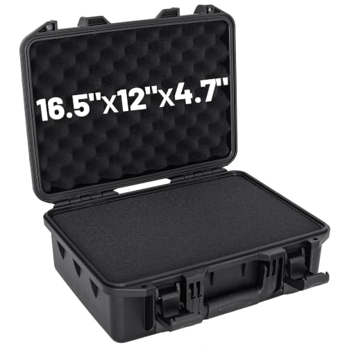 TORIBIO Hard Carrying Case with Foam Shockproof Storage 17.5"x10.5"x4.7" - size: 17" x 10.3" x 4.7"