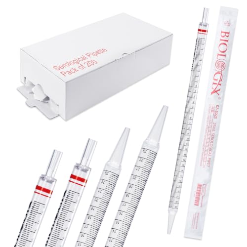 200Pcs 25mL Serological Pipette, Sterile Plastic Serological Pipet - size: 25ml-200Pcs