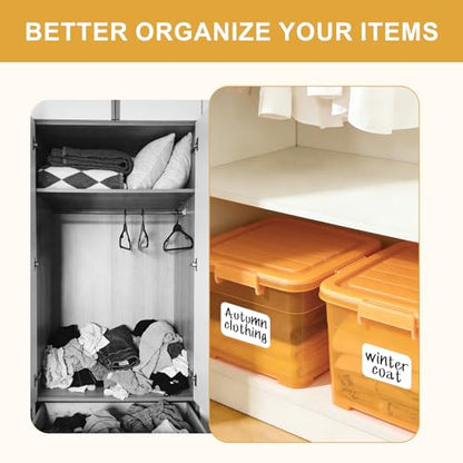 160 Pcs Labels for Storage Bins, Removable Labels for Storage Bins, Tear Resistant No Residue Storage Bin Label, Matte White Blank Box Label for School, Home, Business,three sizes - size: 6inx4in(3 sizes)