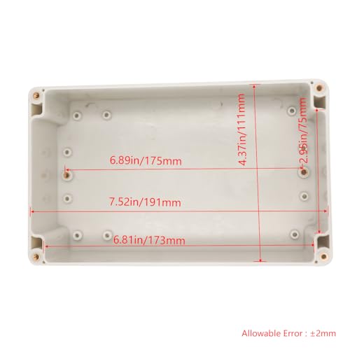Project Box IP65 Waterproof Junction Box ABS Plastic Electrical Boxes DIY Electronic Project Case Power Enclosure White 7.87x4.72x2.95 inch (200 x 120 x75 mm) - color: White, size: 7.87"x4.72"x2.95"